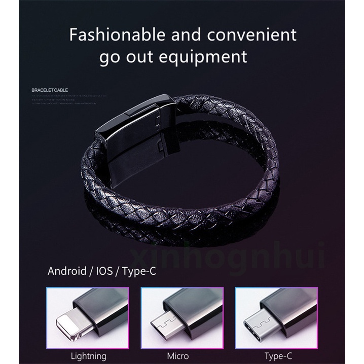 Creative Bracelet USB 5A Magnetic Fast Charging Cable Lightning / Micro / type-C Data Transmission