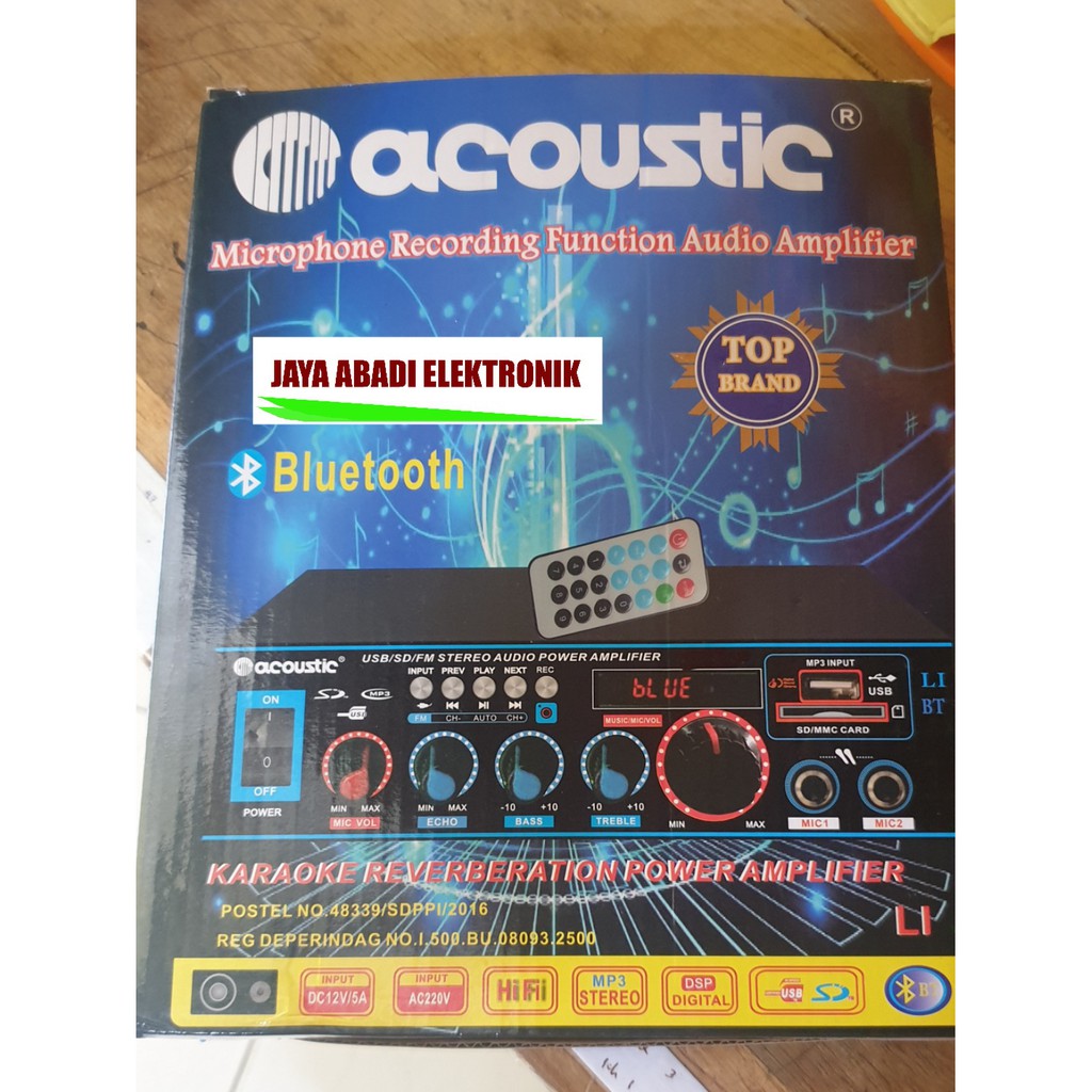 G517 Original acoustic power ampli bluetooth Amplifier bluetoot karaoke bluetot blutut USB MP3 player audio sistem sound system AC DC vokal vocal accu pro profesional aux dj asli radio fm music musik G517  Bisa BLUETOOTH ke segala merek HANDPHONE  BISA SE