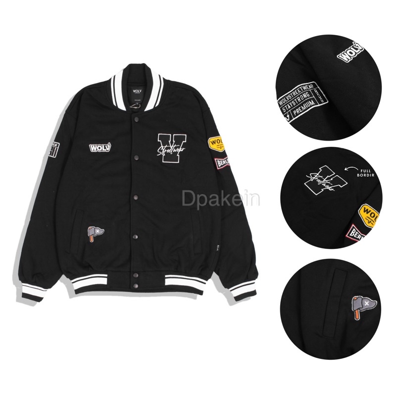 Jaket Jokers Jaket Varsity Jaket Wolv Jaket Baseball Pria Jaket Bomber Unisex