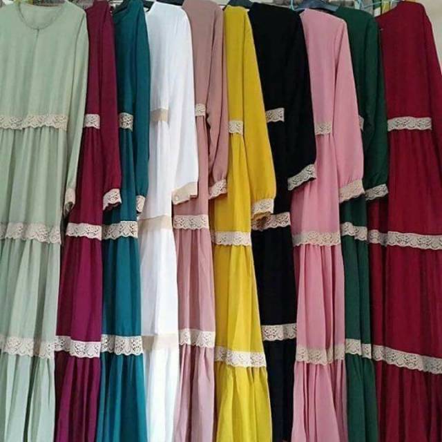 Gamis renda susun