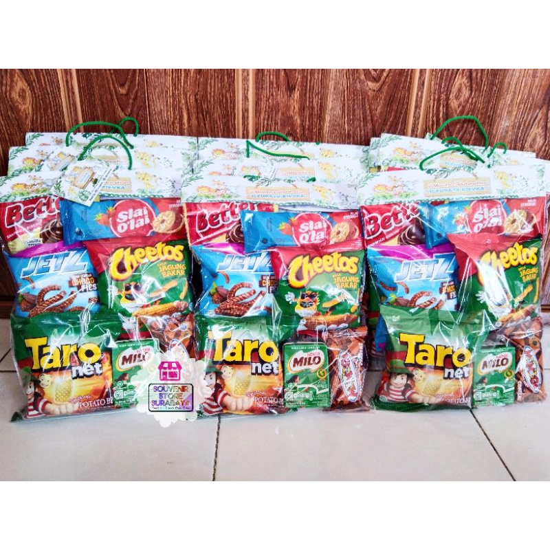 Bingkisan Snack Ulang Tahun / Paket Ultah Milo / Hangtag Label Birthday / Paket Snack Ultah Kemas Hangtag / Hampers Snack / Snack Ultah surabaya / Paket snack Surabaya murah