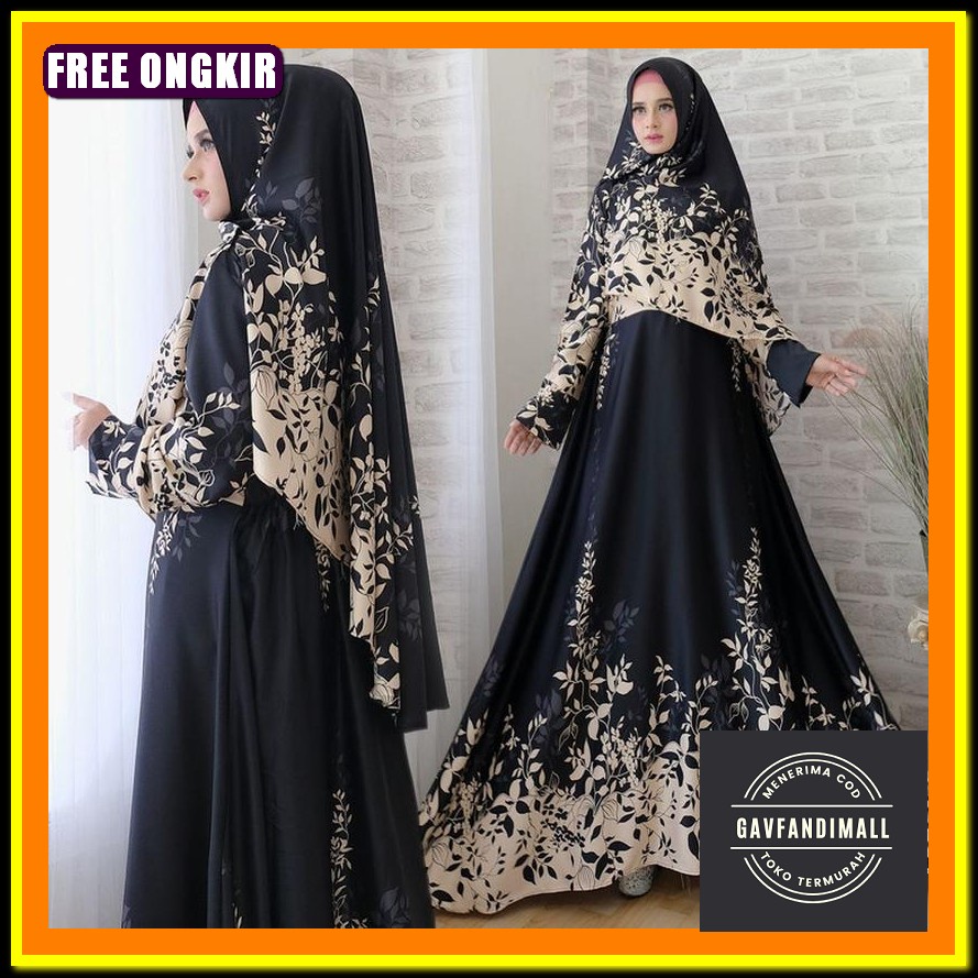 Rayola Basic Long Dress-Gamis Remaja/Ibu² Kekinian [Kanzia Maxi Black Ni]Gamis Wanita Matt Maxmara B