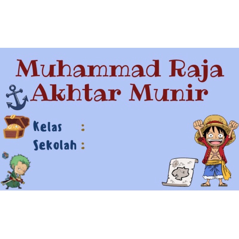 

sticker nama custom one piece