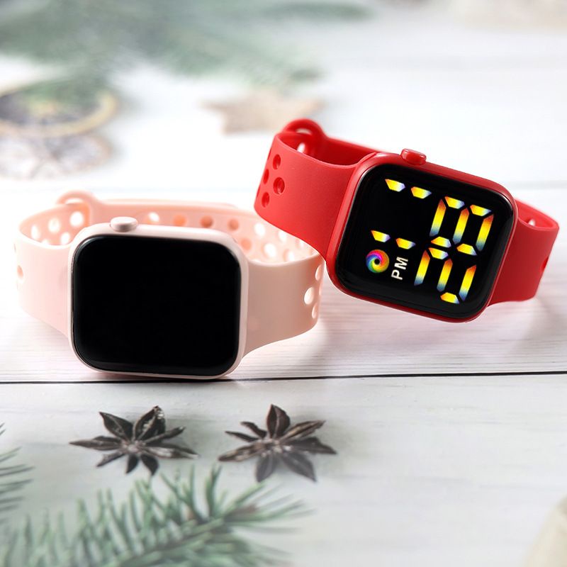 LDS J032 Jam Tangan Elektronik Fashion Rubber LED Digital Warna Rainbow Anti Air Termurah Import