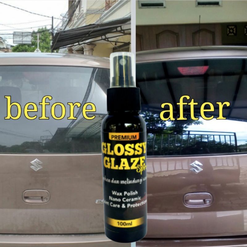 GLOSSY GLAZE SPRAY mengkilapkan body motor, mobil