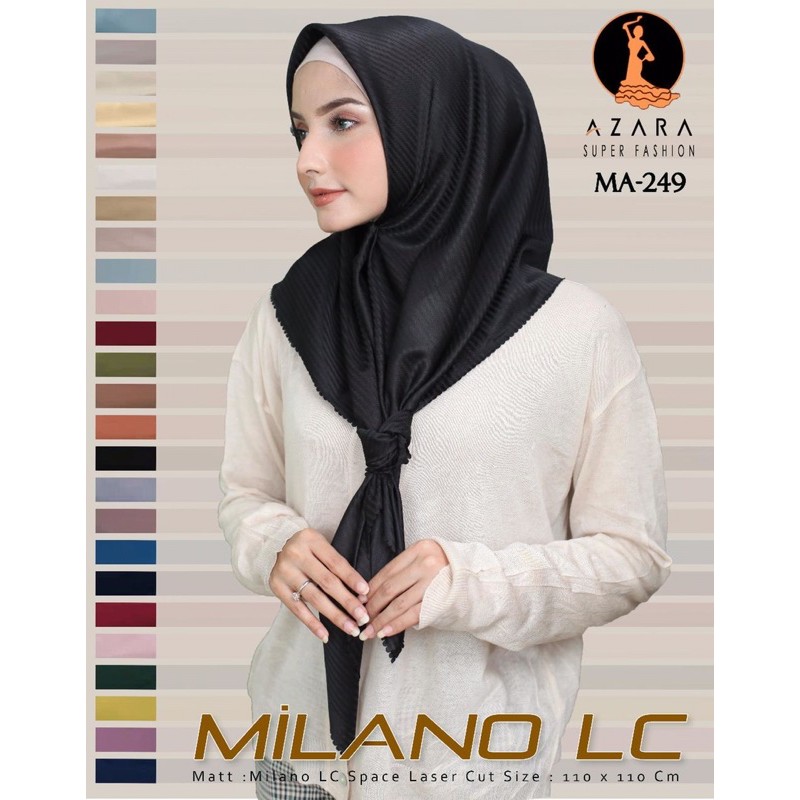 SEGIEMPAT VOAL CANTIK MILANO AZARA / HIJAB JILBAB SQUARE STRIPE LASER CUT