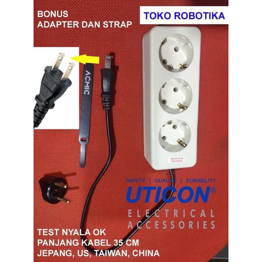 Travel Stop Kontak Colokan Listrik Plug Steker Jepang Japan Taiwan 3