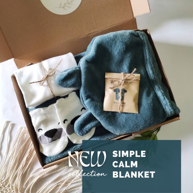 Selimut Bayi/Hampers Selimut Bayi/ Hampers Bayi Baru Lahir/ Hampers Bayi Mewah/ Kado Bayi Baru Lahir-Simple Calm Blanket