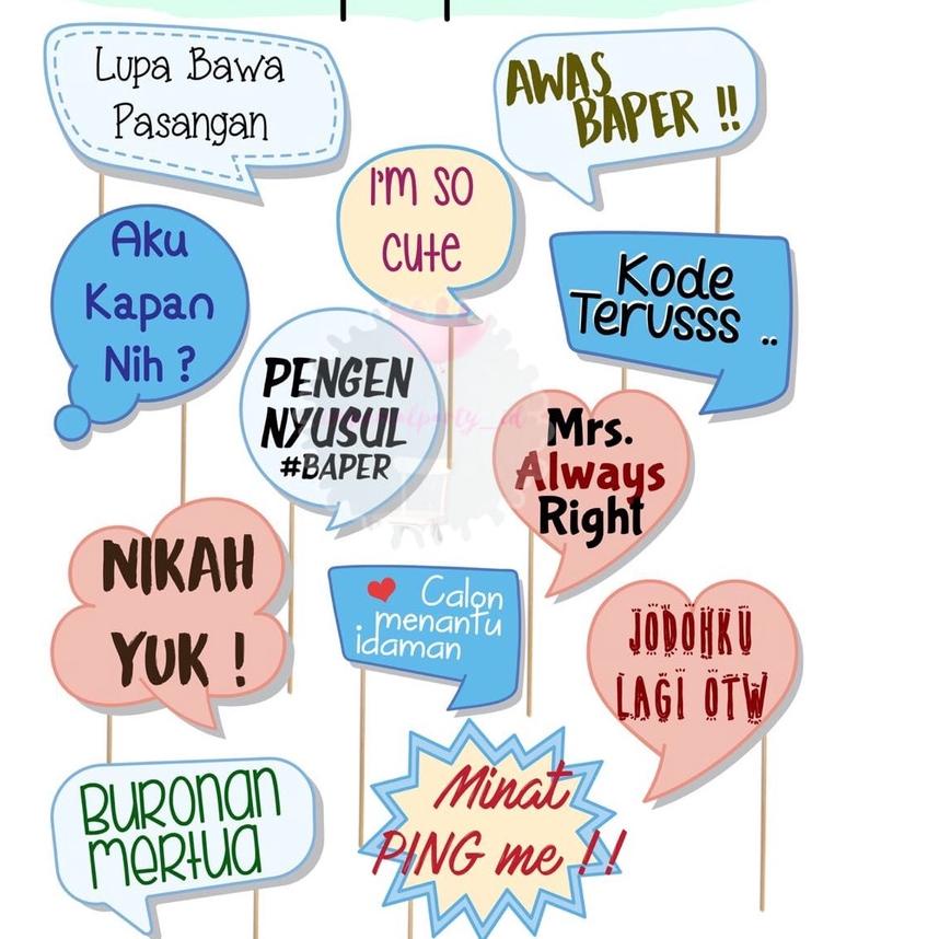 ◙ Props Photobooth Foto Bridal Shower Wedding Nikah Text ➲