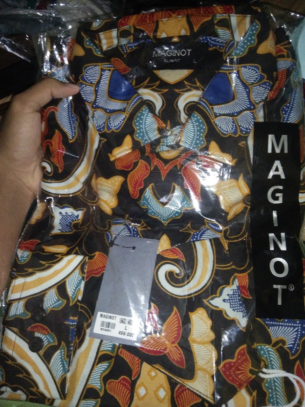 Maginot Kemeja Batik 2.0 Ardiya-ls Lengan Panjang Pria + Free Masker