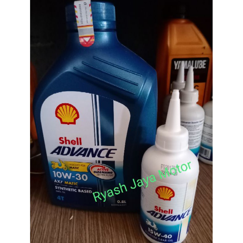 Paket oli Shell Advance Ax7 matic 800ml + oli gardan shell 120ml for Vario f1/Esp/125/150/Genio/beat pop/esp