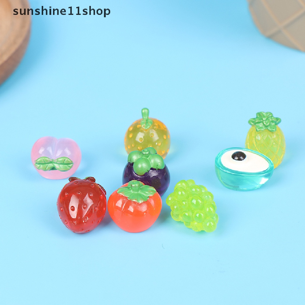 (SHO) 5pcs / Set Mainan Miniatur Buah / Makanan Bahan Resin Skala 1: 12 Untuk Aksesoris Rumah Boneka