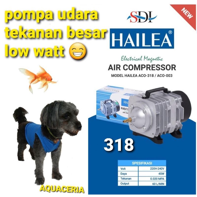 Compresor udara aquarium kolam HAILEA 318  mesin pompa Airator High Preassure Airpump
