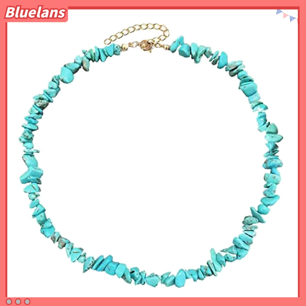 Kalung Manik-Manik Turquoise Imitasi Adjustable Untuk Wanita