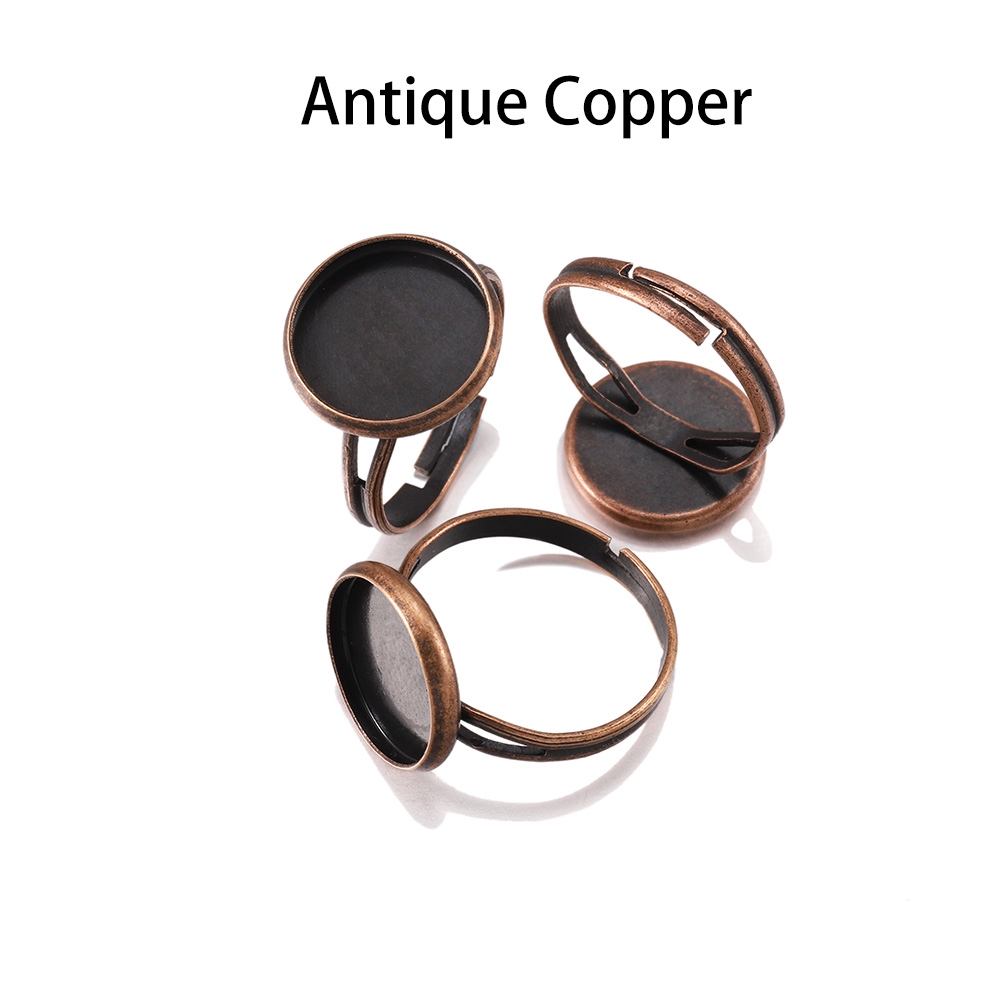 10pcs/lot Adjustable Blank Ring Base Fit Dia 10 12 14 16 18 20 25 mm Glass Cabochons Cameo Settings Tray Diy Jewelry Making Ring