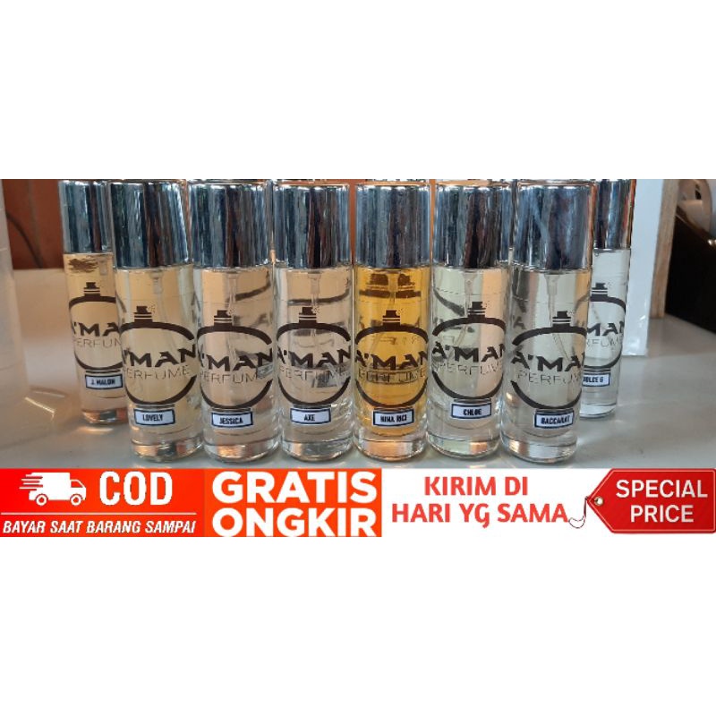 PARFUM REFILL AQUA KISS BOTOL 30ML BIBIT 60%