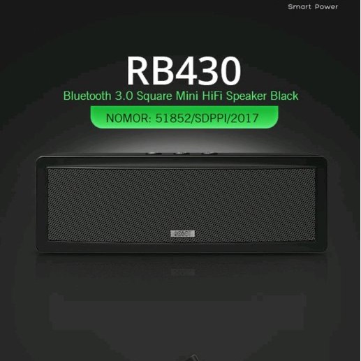 Robot RB430 Bluetooth 5.0 Square Mini Hifi Speaker Black