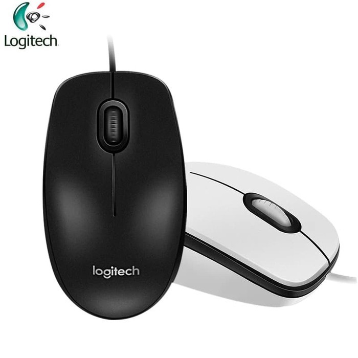 Mouse Logitec B100 Komputer Laptop PC Windows Kabel USB Port