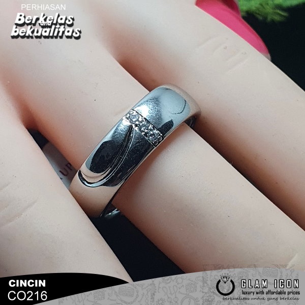 GLAMICON JEWELRY - Aksesoris wanita Cincin Wanita Couple Mata Bulat baris  C0216 CCS