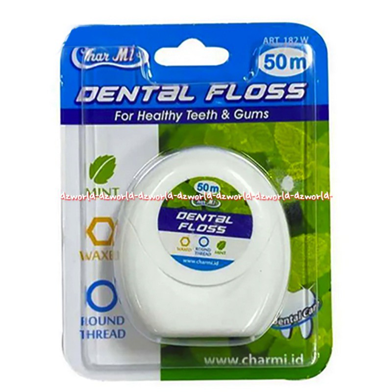 Char Mi Dental Floss Mint 50m For Healthy Teeth Gum Benang Gigi Charmi Charm 50 Meter