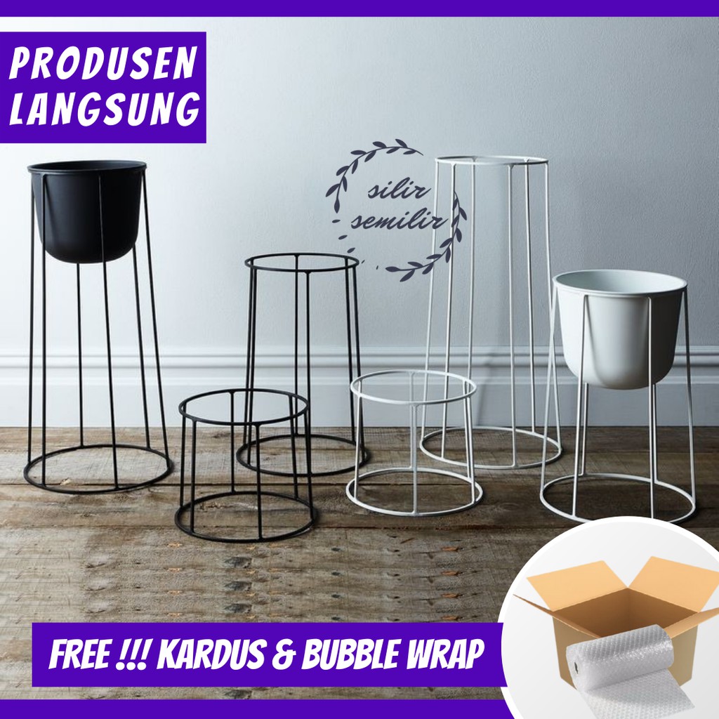 SMF016 rak standing pot hiasan bunga besi plastik dekorasi dinding ruang kamar tamu tidur rumah