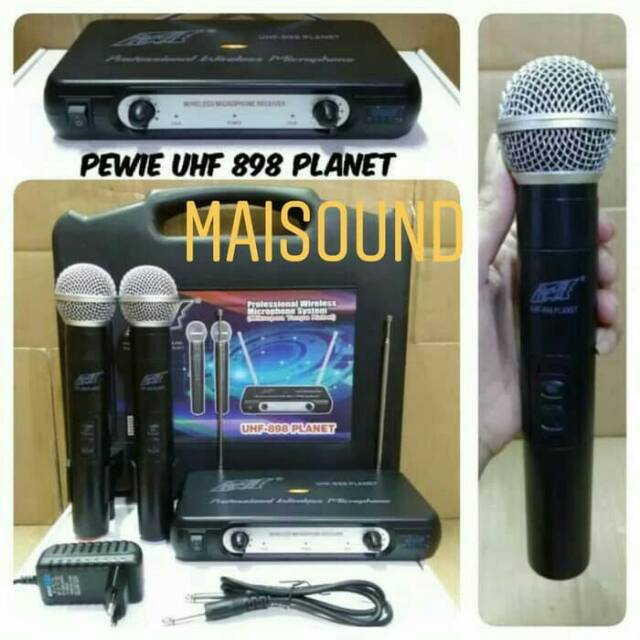 Mic Microphone Wireless mik Pewie UHF 898 Planet Profesional uhf898