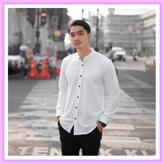 Kemeja Pria Slim Fit Lengan Panjang Justman Kemeja Polos Pria Ciangi Lengan Panjang Kerah Sanghai La