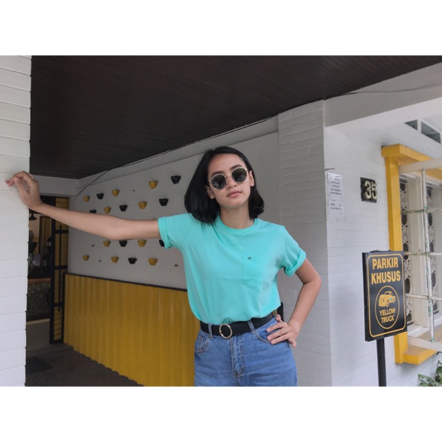 KAOS POCKET POLOS HIJAU MINT