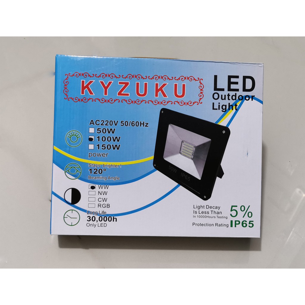 KYZUKU 220V Warm White 100 watt 102 led Floodled tipis / Lampu Sorot