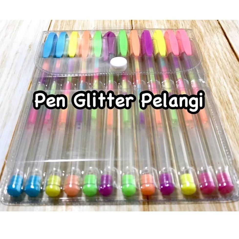 

78z# Gel pen Glitter Pelangi ColorG el ( 12 pcs)