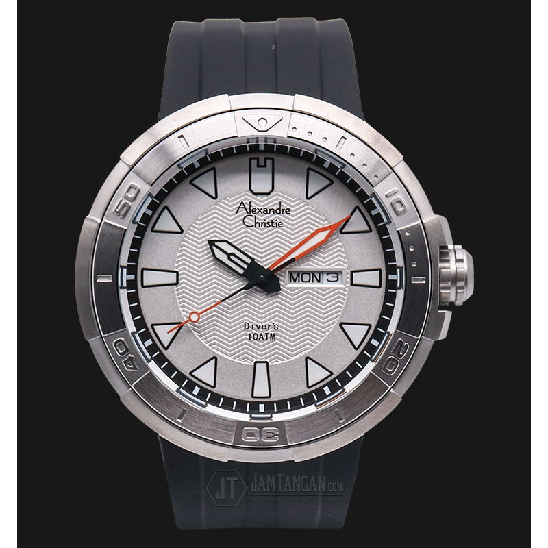 Alexandre Christie AC 6427 ME RSSSL Man Sport White Dial Black Rubber Strap