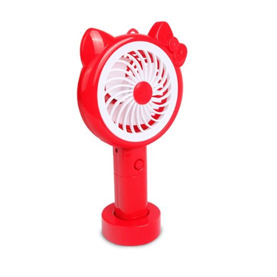 HK - DE Kipas Angin Tangan Mini Portable Fan Karakter Kucing Berdiri