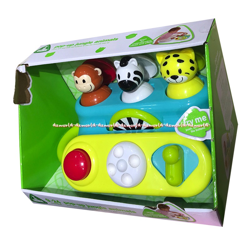 ELC Pop Up Jungle Animals Mainan Anak Mengenal Suara Dan Warna Belajar Menekan Spinner Dial Animal Untuk Bayi Usia 9bulan