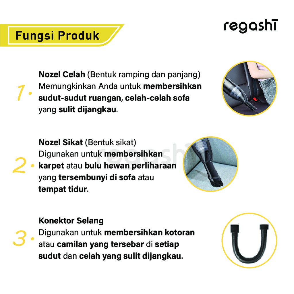 HOT DEALS REGASHI MINI VACUUM CLEANER PENYEDOT DEBU MOBIL PORTABLE ALAT PENYEDOT DEBU SERBAGUNA