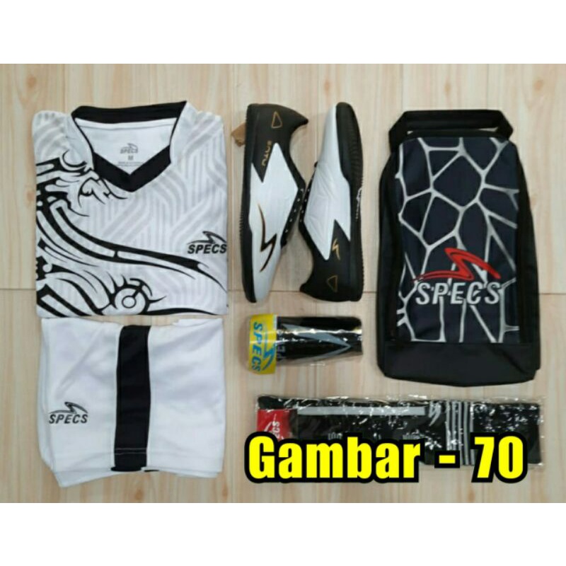 sepatu futsal dan baju setelan jersey lengkap 5 item