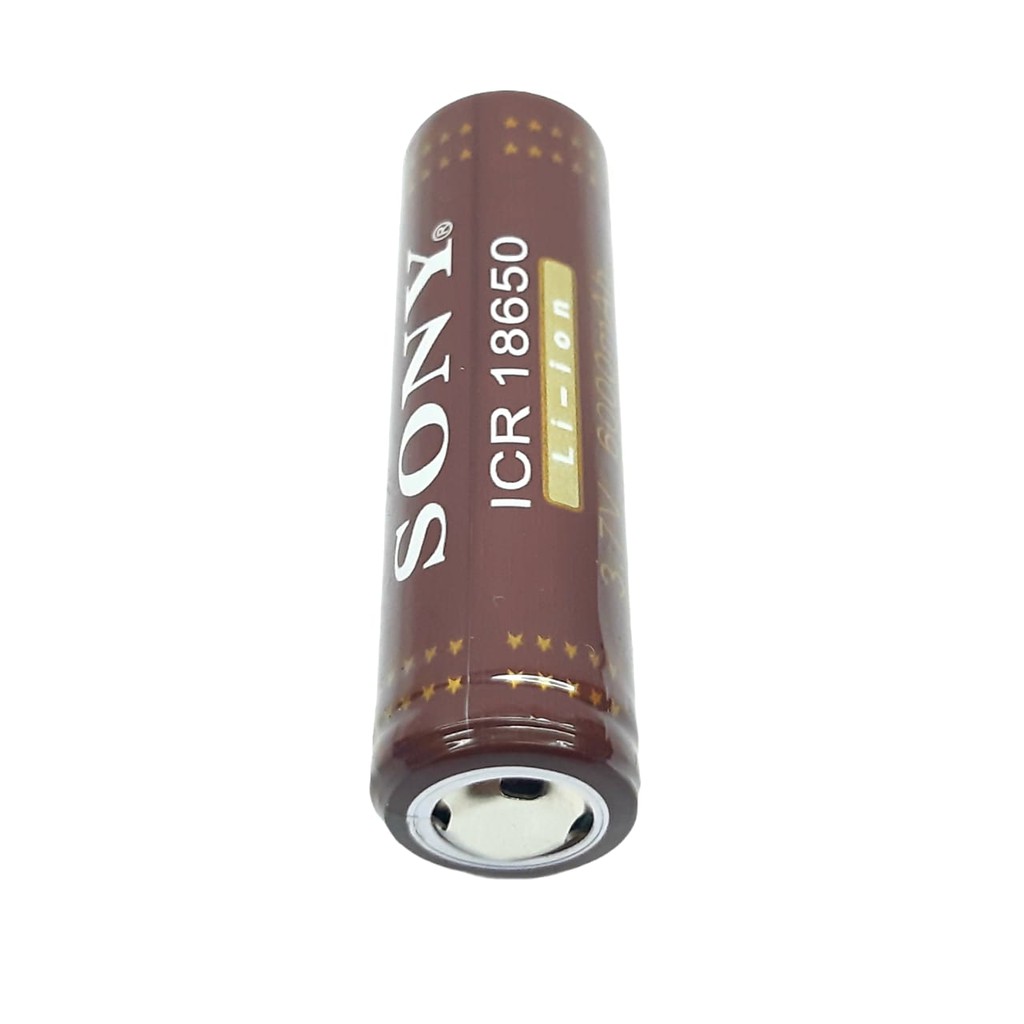 Baterai cas/charger 18650 Li-ion 3.7volt - 6000mAh Warna Coklat Flat 1 Buah