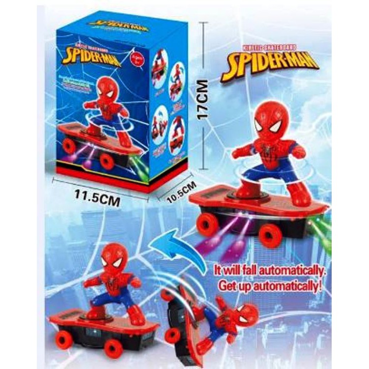 MAINAN SPIDER MAN Skuter Skateboard Elektrik spiderman skateboard