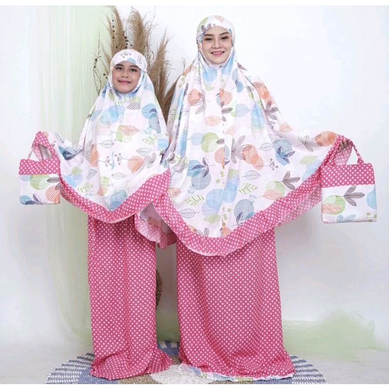 Mukena Cauple Ibu Dan Anak Katun Jepang