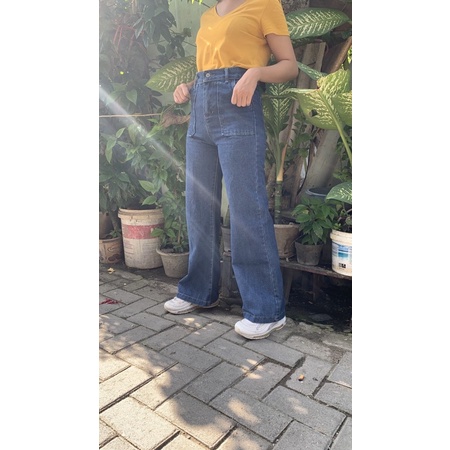 / Denim Wanita / Jeans Wanita Fatigue Jeans Denim Highwaist no Brand / Highwaist jeans