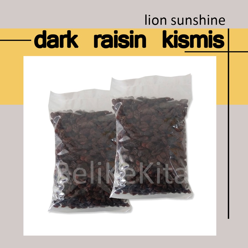 

DARK RAISIN SUNSHINE 100GR - KISMIS HITAM - DRIED SEEDLES RAISIN - RHUM RAISIN TOPPING GRANOLA