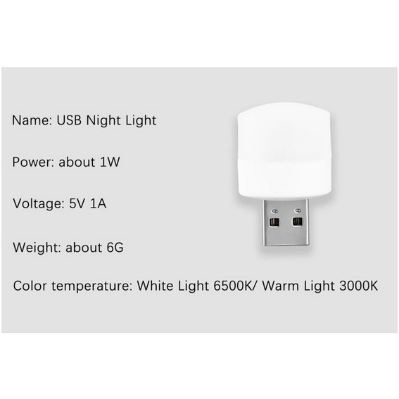 BB7 - Lampu Mini USB Night Lamp Mini / Lampu Malam Tidur Lampu Belajar Travel Size