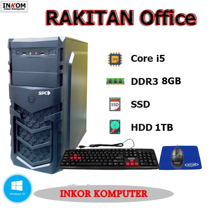 PC Rakitan Core i5 / CPU Core i5 / SSD 120GB / DDR3 8GB /HDD 1TB / LED 19 INCH