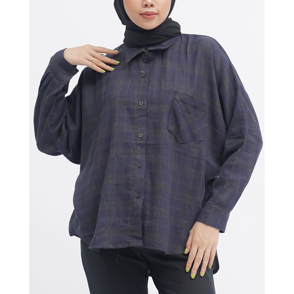 KEMEJA BOYFRIEND KOREA OVERSIZE OMBRE FLANEL PREMIUM SHIRT B341-Motif 26