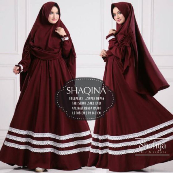 Busana Muslim Wanita Gamis Syari Shaqina Set Syari Baju Gamis Syari Baju Muslim Wanita