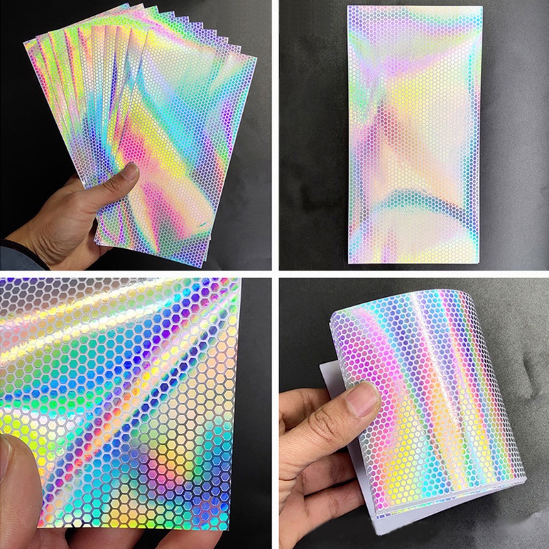 SIY  10 Iridescent Spangles Paper Fish Scale Aurora Resin Reflective Mirror Stickers