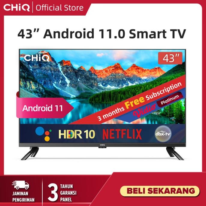 CHiQ Smart tv 43 Inch Newest Android11 Frameless Digital LED TV L43G7P