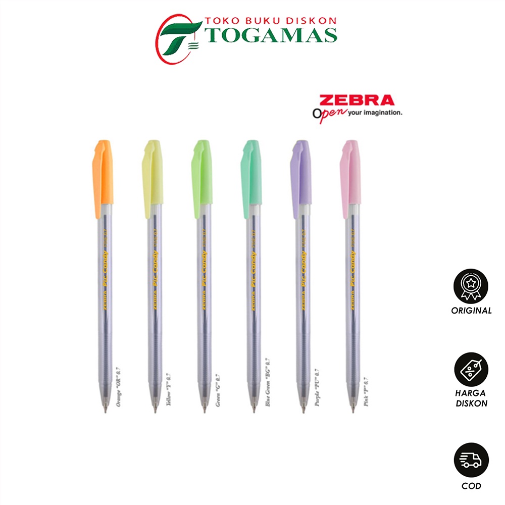 

BEST SELLER !! BALLPEN PICCANDY GEL 0.7MM HITAM ZEBRA PIC CANDY
