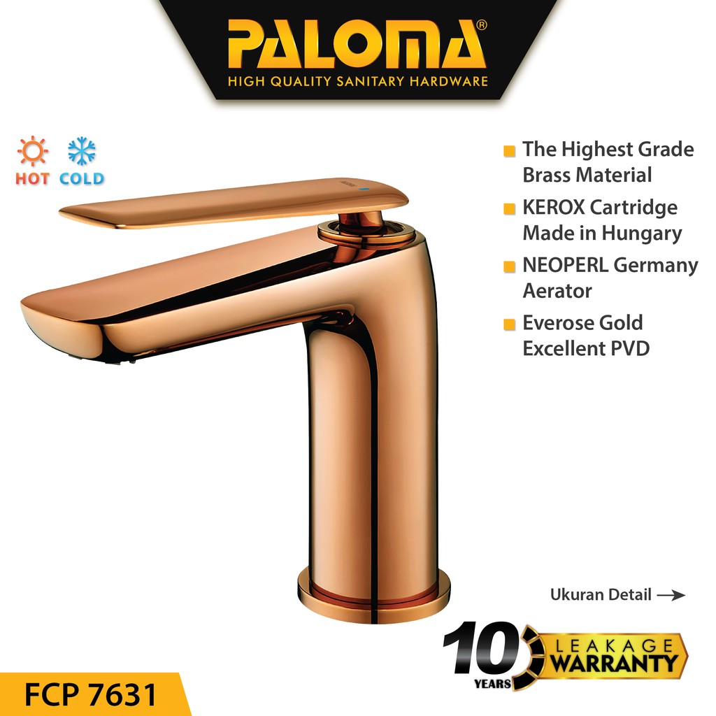 PALOMA FCP 7631 Keran Mixer Wastafel Keran Cuci Tangan Keran Wastafel Cold Hot Mix Panas Dingin Kera
