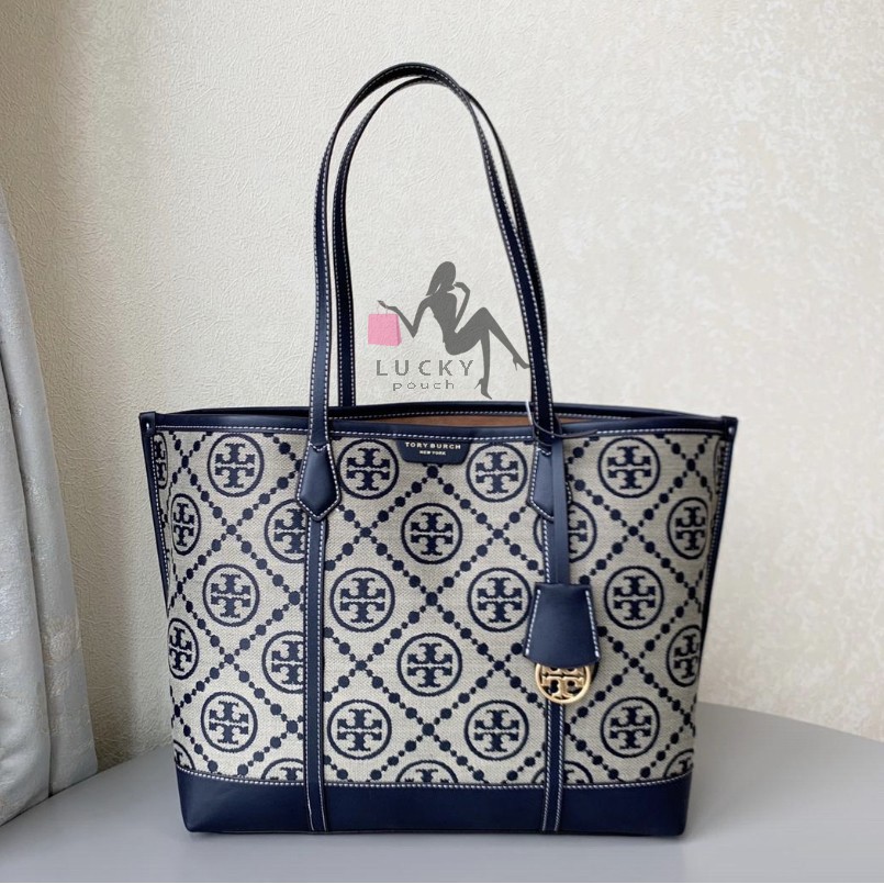 Tory Burch Perry T Monogram Triple Compartment Tote Bag