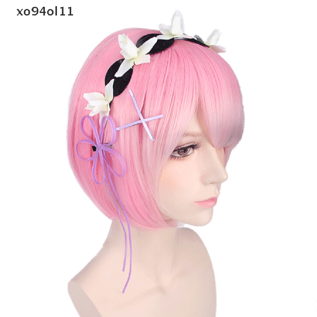 Wig / Rambut Palsu Hajimeru Isekai Seikatsu Rem Ram Twins Warna Biru + Pink Untuk Cosplay